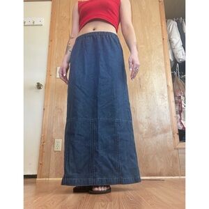 Orvis Dark Navy Maxi Skirt with Panel Stitching